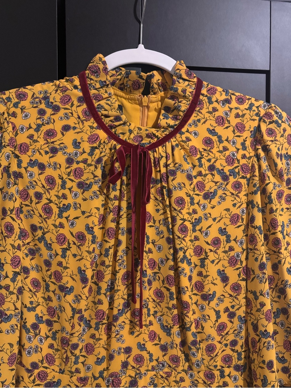 NWT Donna Morgan Flax Rose Yellow Floral Dress size 10 - Picture 3 of 10